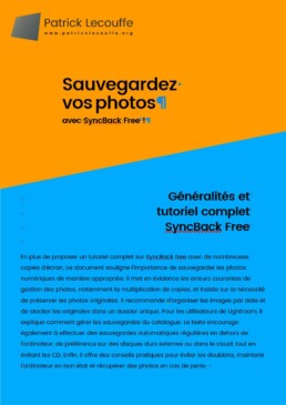 Page de garde PDF Sauvegarde